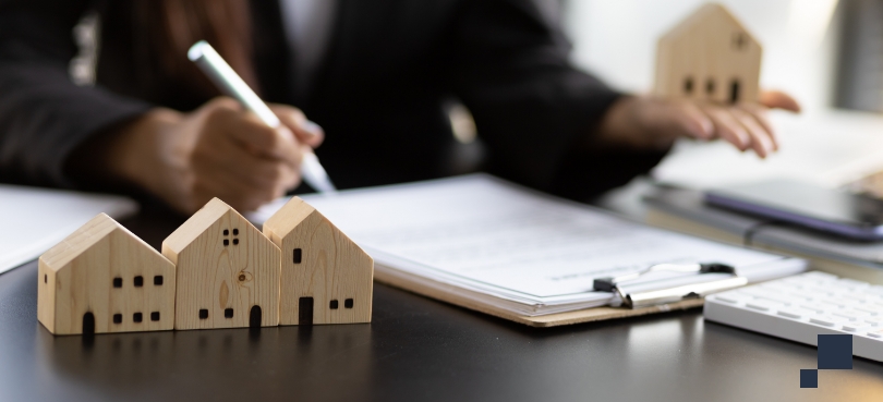 Real estate law, attorney reviewing paperwork